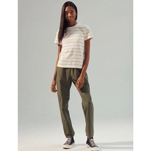 NWT Fordays Dark Green Pull On Stretch Slouchy Breathable Poplin Pant  XL - Picture 1 of 13